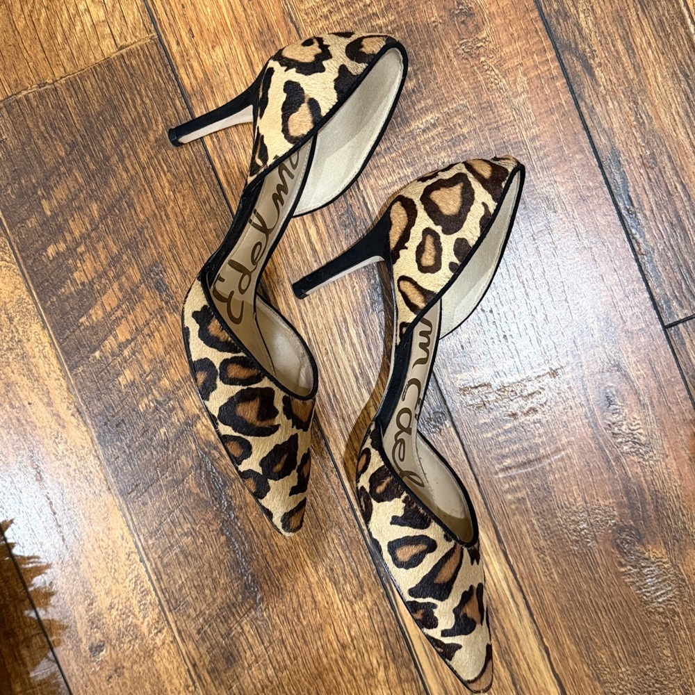 Sam Edelman Tesla Leopard Calf-hair D'Orsay pumps 7 - Picture 10 of 13